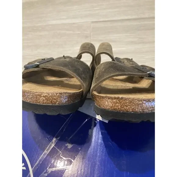 Birkenstock Arizona Leather Sandal Khaki Brown 1019377 Women UK 40 US 9 Narrow